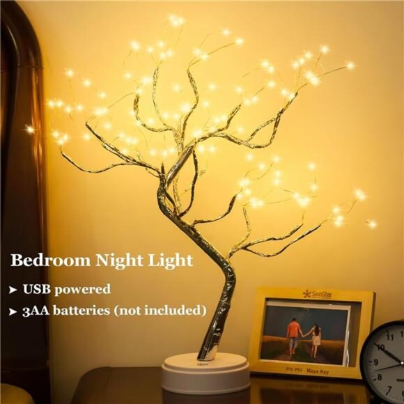 20" 108 LED Tabletop Bonsai Tree Light, DIY Artificial Tree Lamp, Battery/USB - Picture 2 of 7